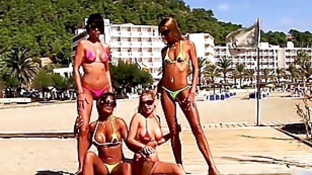 Model girls in micgro bikini