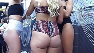 Hot round thong ass close-up teens at concert spycam voyeur